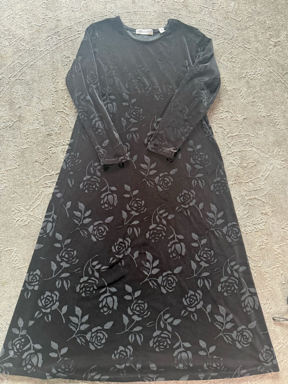 Amanda Smith Whimsy Goth Rose Velvet 90s Dress Size S
